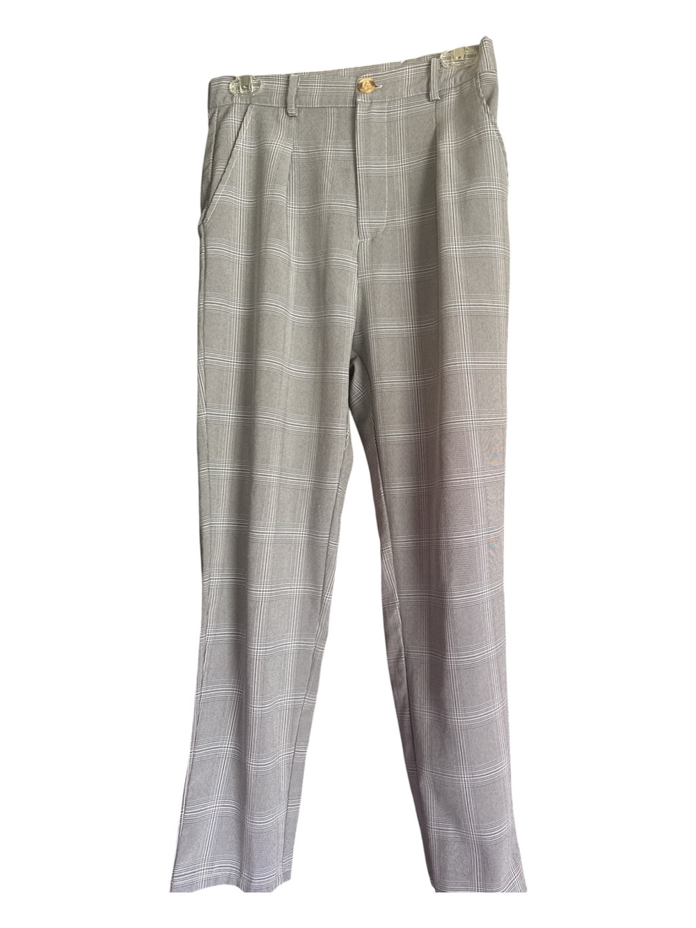 SHEIN Two-Pack Women's Straight Leg Trousers in Rust and Light Gray Plaid size 6 - Picture 2 of 9